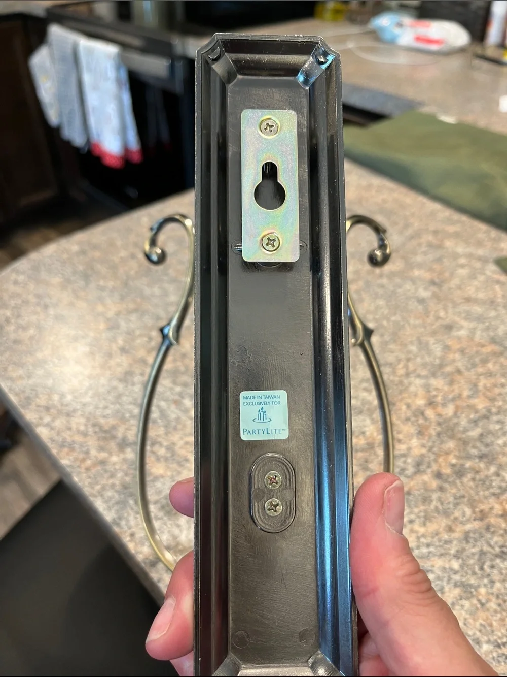 PartyLite Brass-Toned Scroll Wall Hook